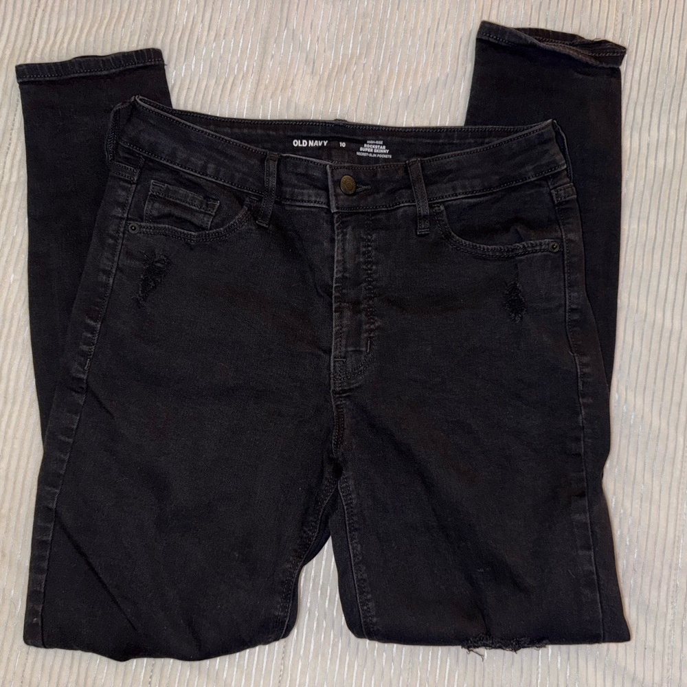 Old Navy High Rise Rockstar Super Skinny Ripped Jeans